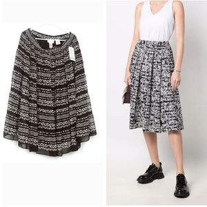 Alfred Dunner Black and White Midi Skirt Elegant Design Size 16